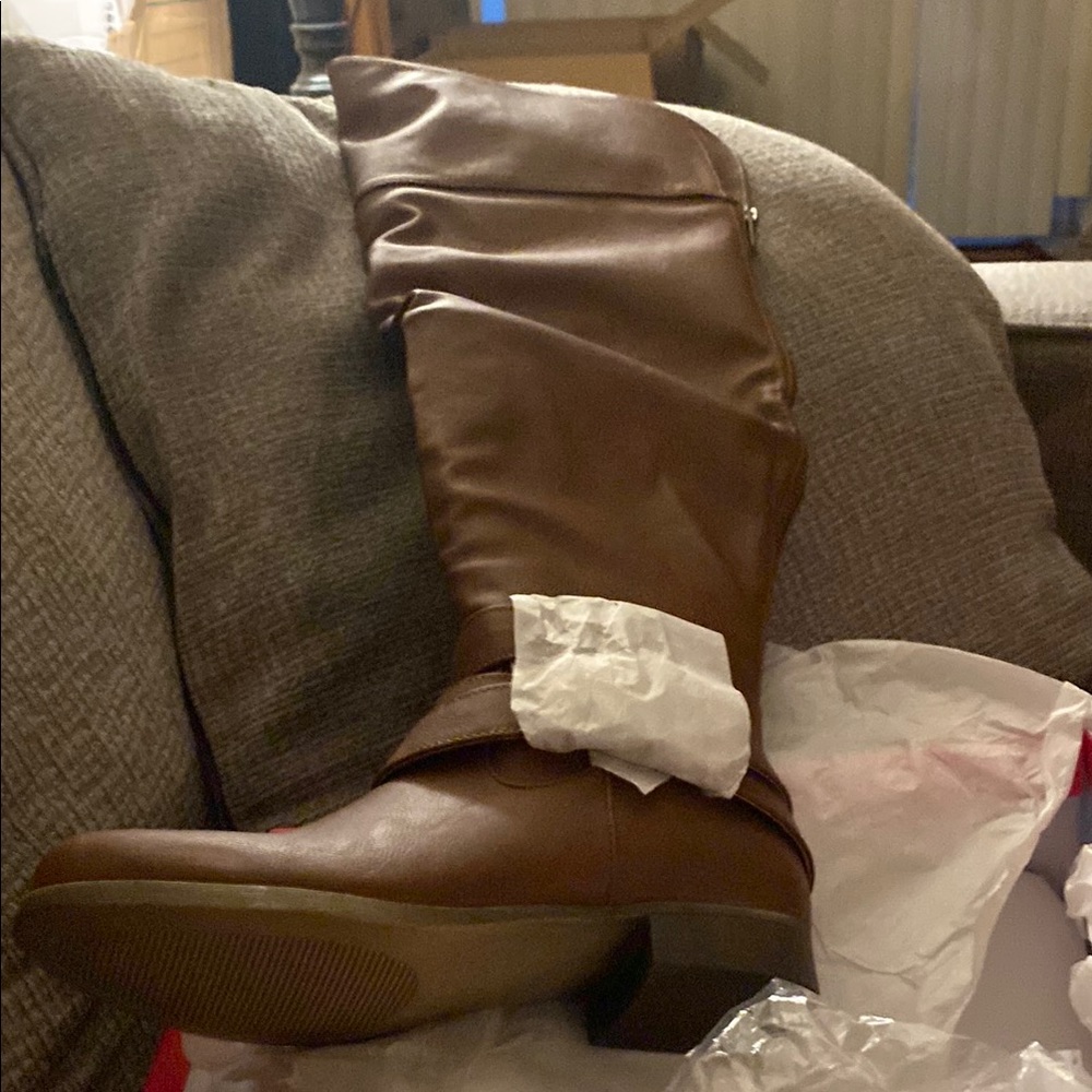 JustFab Brown Heeled Boots